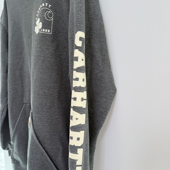 Carhartt Loose Fit Mid weight Hooded Shamrock Graphic Hoodie Size Large T - Picture 2 of 6